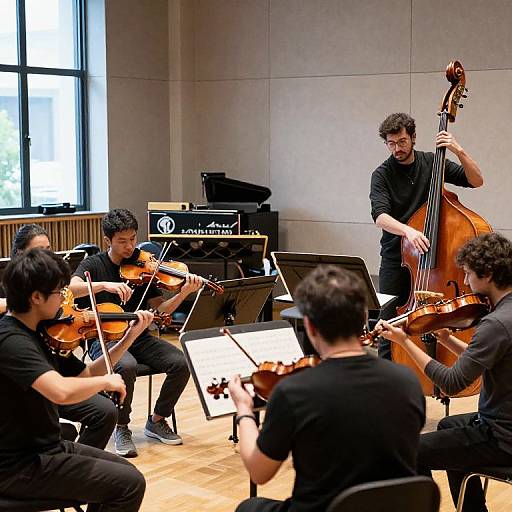 Modern Orchestra Rehearsal Scene