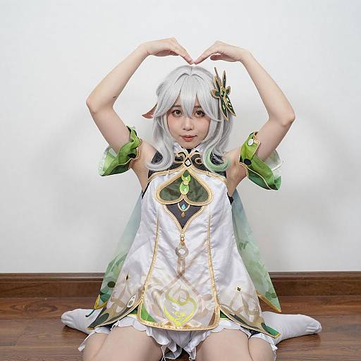 Fantasy Cosplay Woman Heart Pose