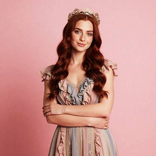 Sun-Kissed Woman in Pastel Ruffles