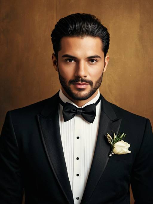 Handsome Groom in Black Tuxedo