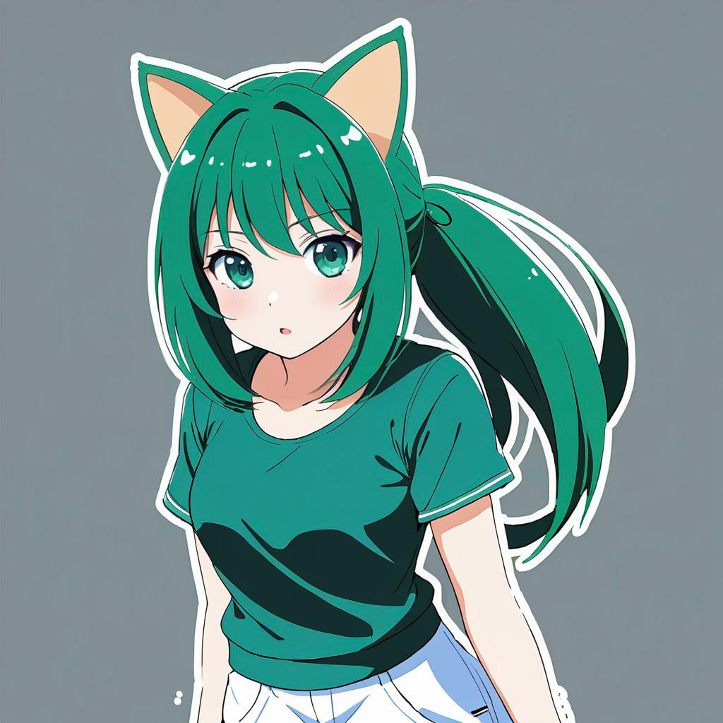 Playful Catgirl Streamer in Moe Style