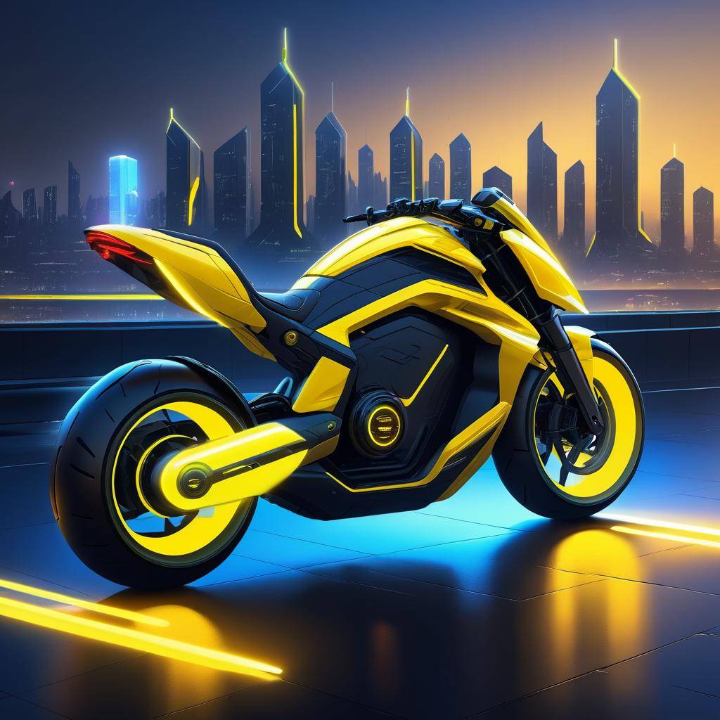 Futuristic Motorcycle Concept Art Design