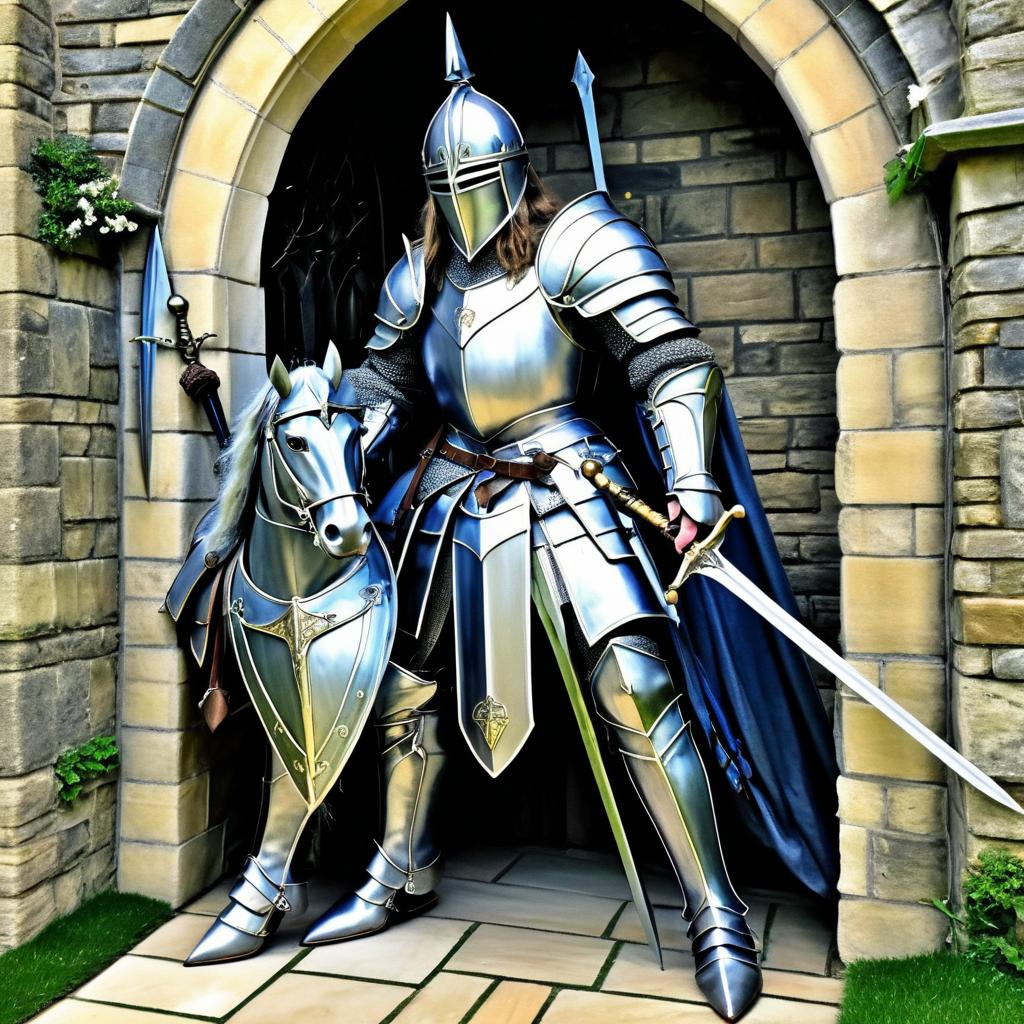 Heroic Knight in Medieval Castle