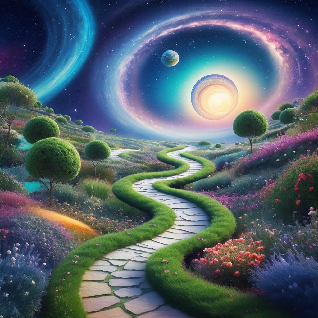 Whimsical Space Path: A Surreal Dreamscape