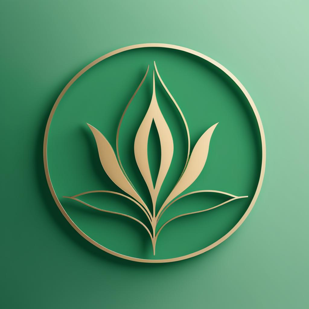 Elegant Minimalist Lotus Leaf Logo Design