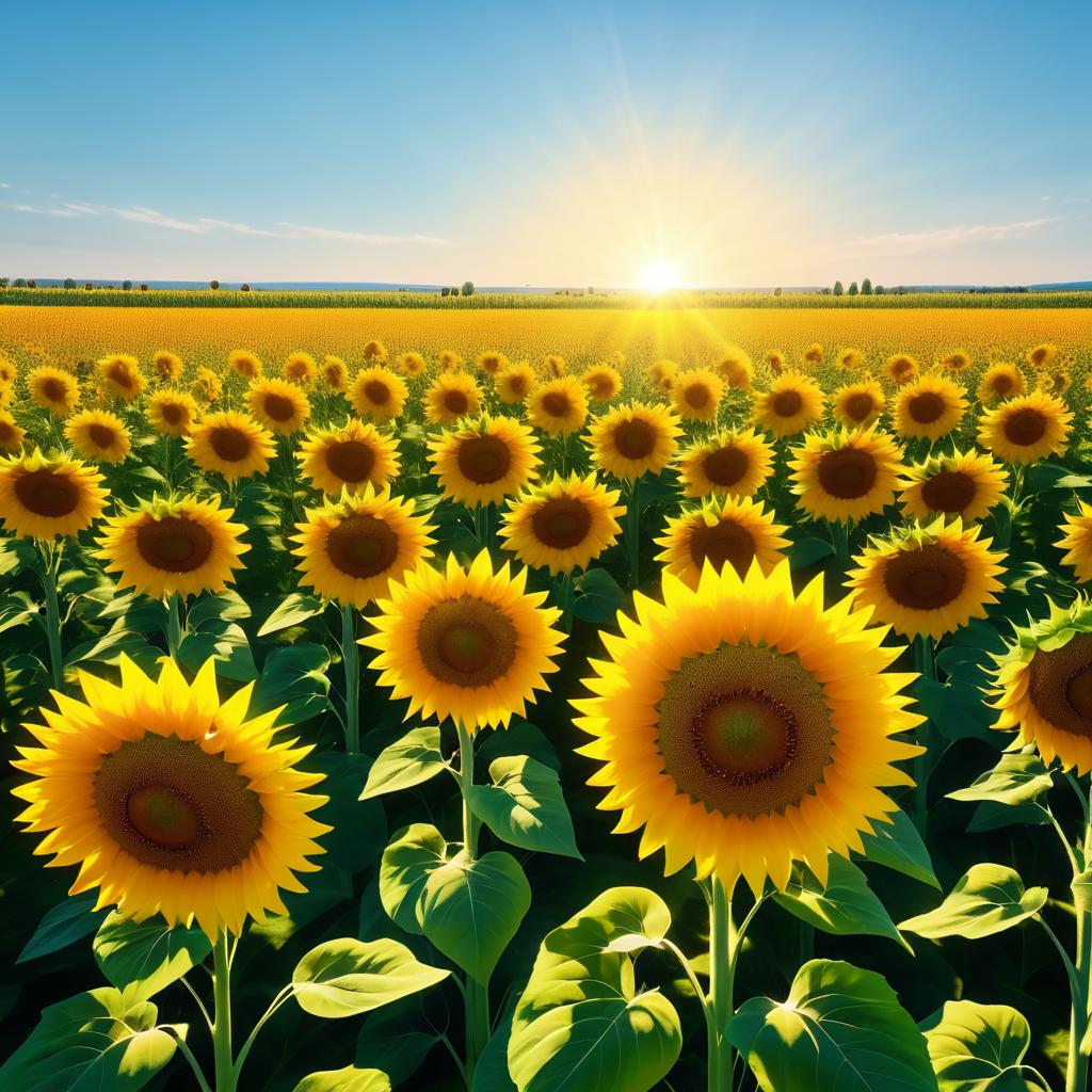 Breathtaking Sunflower Field Under Clear Skies