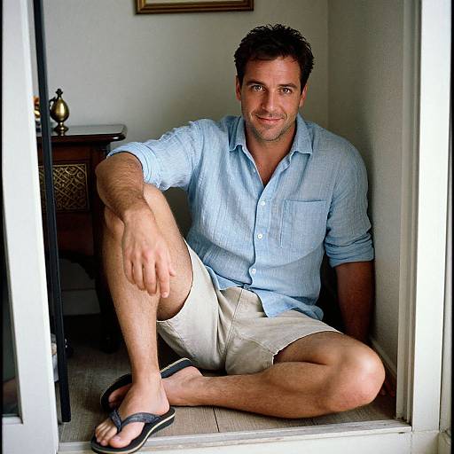 Man in Pastel Casual Vintage Nook