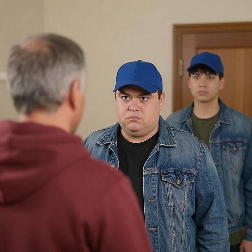 Three Individuals in a Room Scene