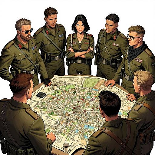 Military Strategy Session Illustration