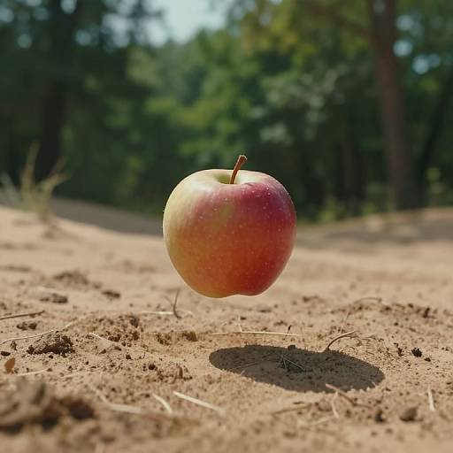Surreal Floating Apple Over Dreamscape