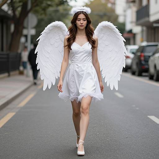 White Angel Dance Costume Walk