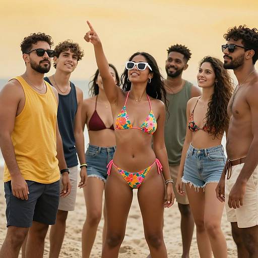 Vibrant Beach Gathering with Friends