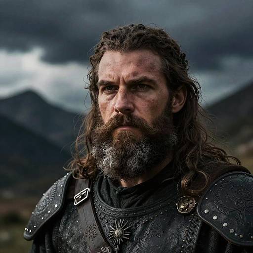 Medieval Warrior with Detailed Beard