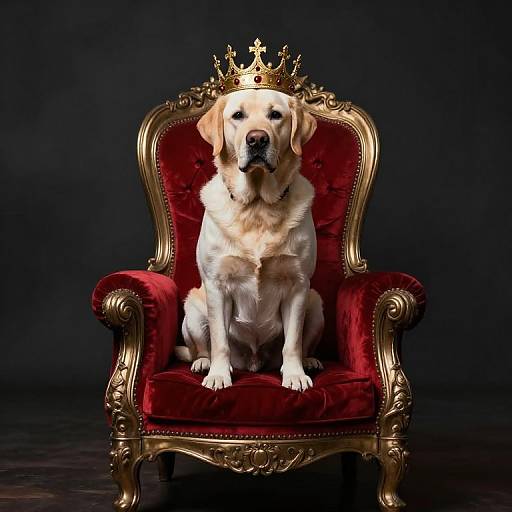 Majestic Labrador on Royal Throne