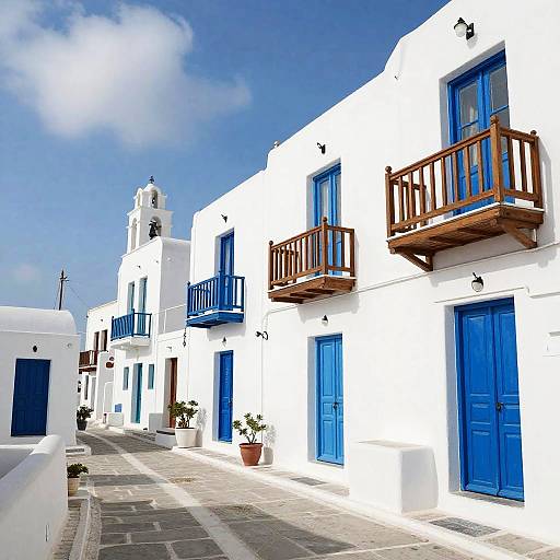 Sunny Mediterranean Village Street