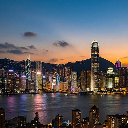 Vibrant Cityscape at Dusk