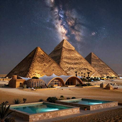 Gehry-Inspired Timber Pyramids at Giza