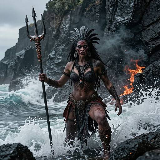 Dark Zombie Queen on Lava Cliff