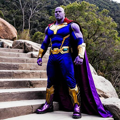 Epic Thanos Adult Costume Outdoor Scene