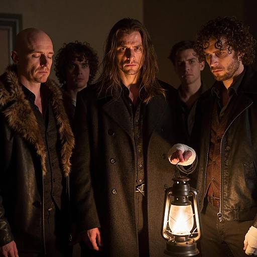 Mysterious Gathering in a Dim Room