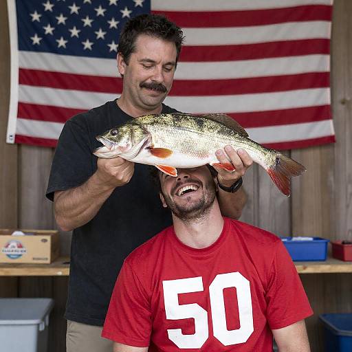 Joyful Fishing Moment with Friends