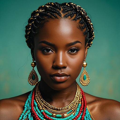 Elegant African Braided Hairstyle Portrait