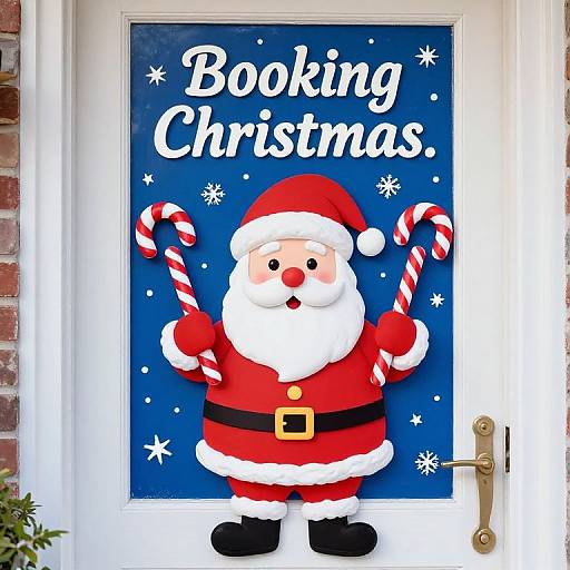 Festive Santa Christmas Door Decor