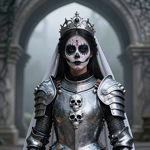 Gothic Female Warrior in Dia de los Muertos Armor