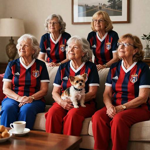 Charming Living Room Gathering of Seniors