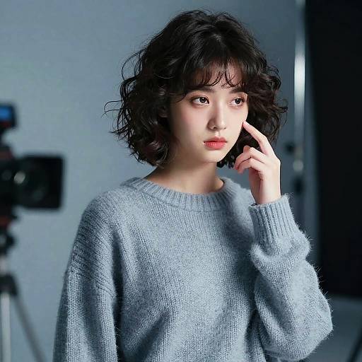 Finger Roll Hairstyle in Fashion Editorial