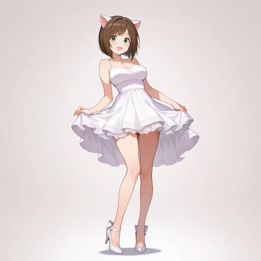 Stylish Girl in High Heels and Dress