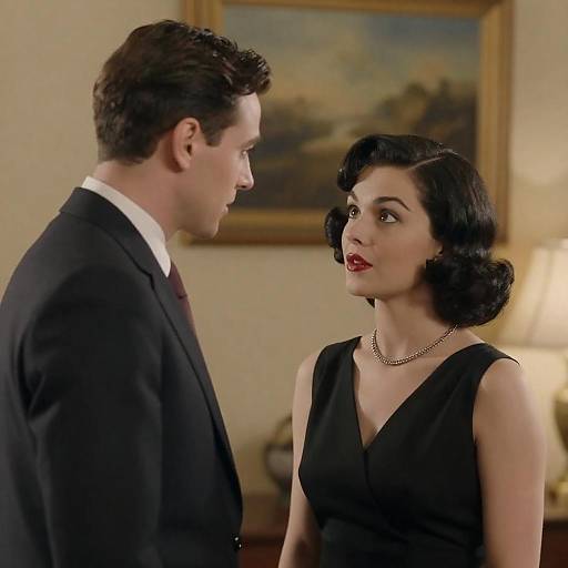 1930s Noir Couple in Intimate Gaze