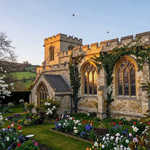 Historic Egglesfield Church in Spring
