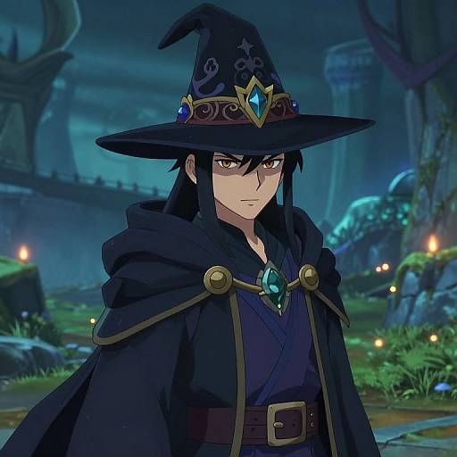 Anime-Style Fantasy Wizard Scene