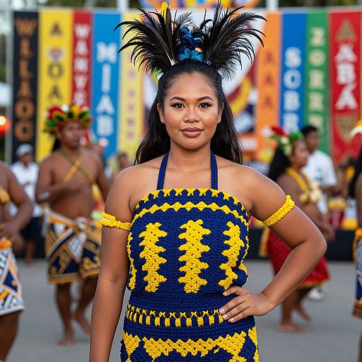 Glamorous Samoan Woman in Traditional Attire