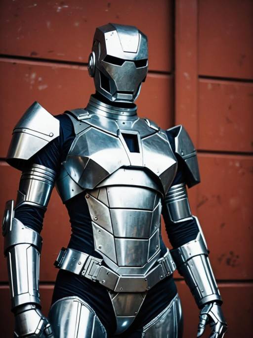 Realistic Woman in Metal Man Cosplay