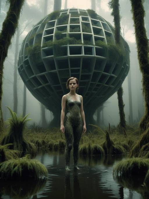 Cinematic Fractal Humanoid in Forest