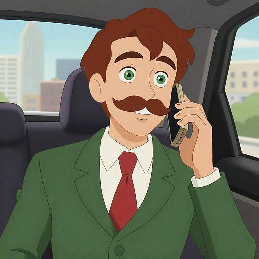 Smiling CGI Character in City Setting