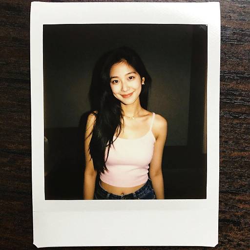 Smiling Woman in Polaroid Photo