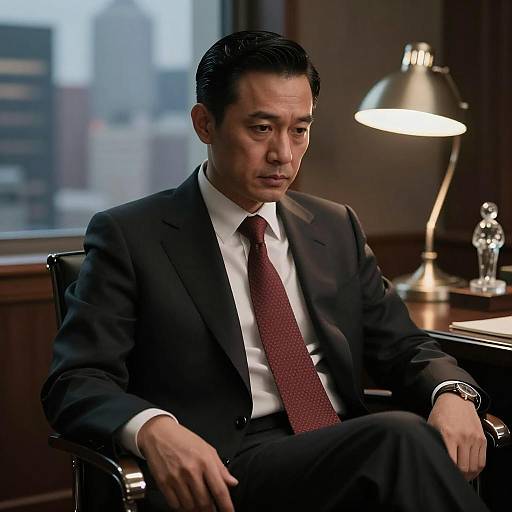 Serious businessman in office