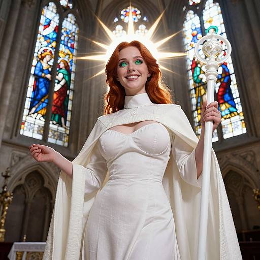 Radiant Goddess of Love in Cathedral