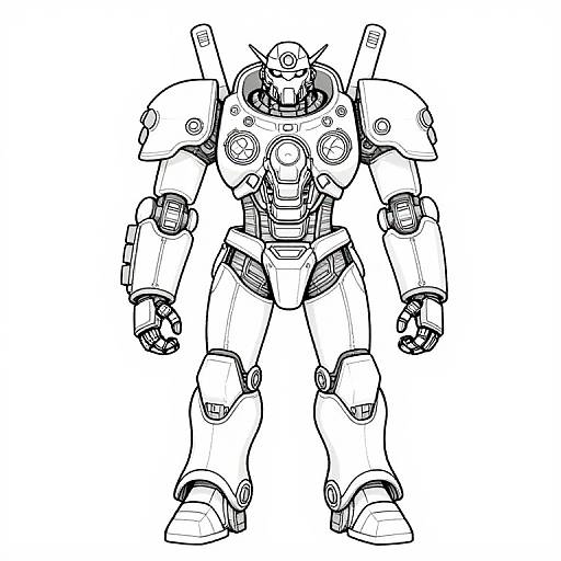 Steampunk and Cyberpunk Mech Cartoon