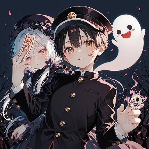 Illustration of Hanako (jibaku shounen hanako-kun), jibaku shounen hanako-kun in the style of Yuizaki kazuya