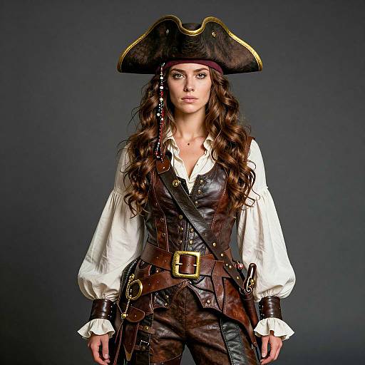 Young Woman in 18th Century Pirate Regalia