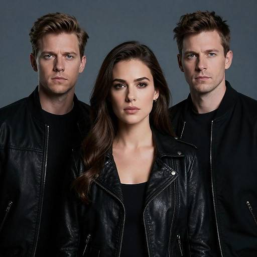 Intense Trio against Blue Gradient