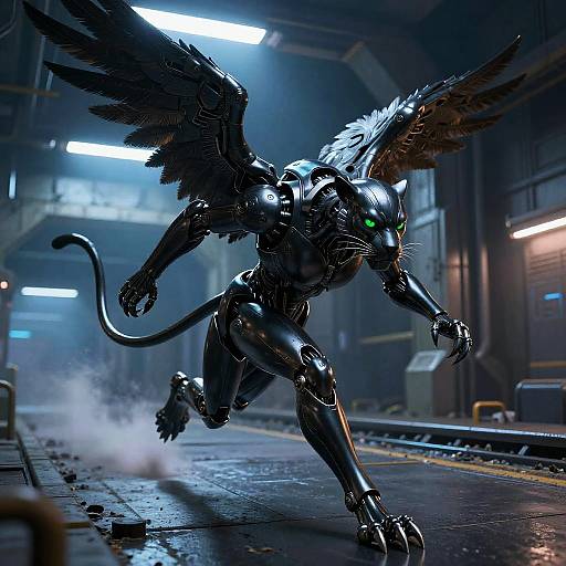 Sleek Jet-Black Panther Android