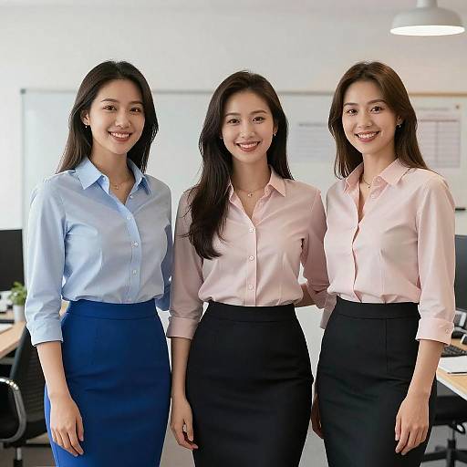 Three Women Smiling in Office