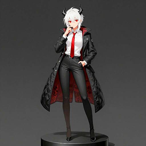 Smug Demoness Character on Pedestal