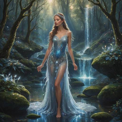 Ethereal Water Nymph in Enchanted Forest Ethereal Water Nymph in Enchanted Forest