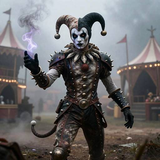 Twisted Jester in Foggy Carnival